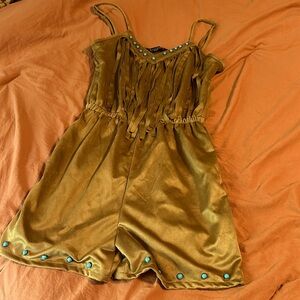 Tan fringe romper